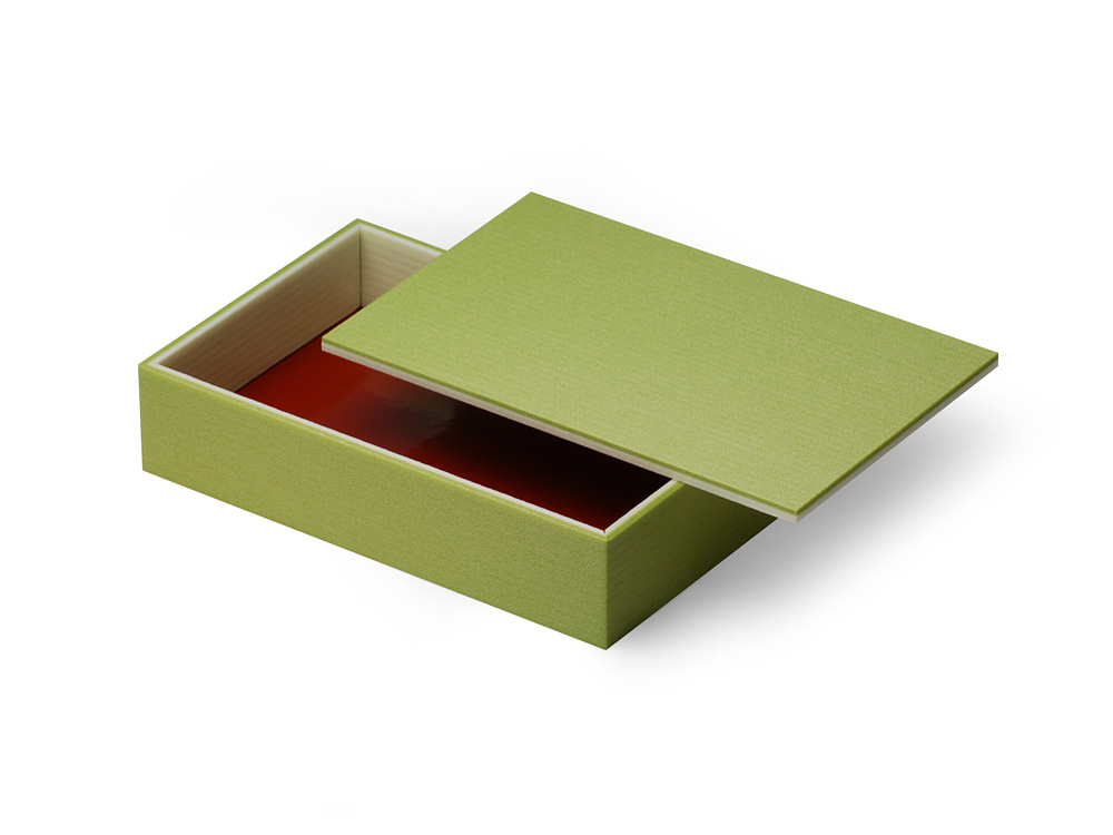 ユニ折箱 色かさね 萌黄 干菓子長角【包】画像