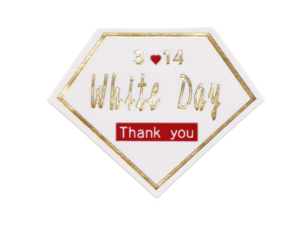 ホワイトデーシール WhiteDay ダイヤ型画像