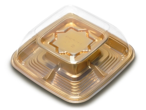 P製オードブル容器 DXデリデコ K24-5G金-BK 3点セット画像