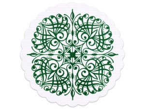 紙製コースター 菊型 緑画像