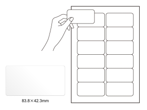 ラベルシール 超耐水 光沢紙 A4 12面 角丸長方形画像