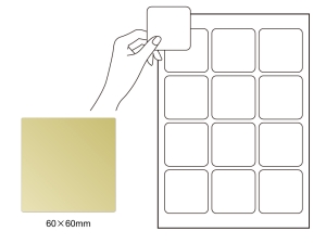 ラベルシール 超耐水 ゴールド A4 12面 角丸長方形画像