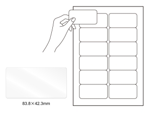 ラベルシール 超耐水 透明 A4 12面 角丸長方形画像