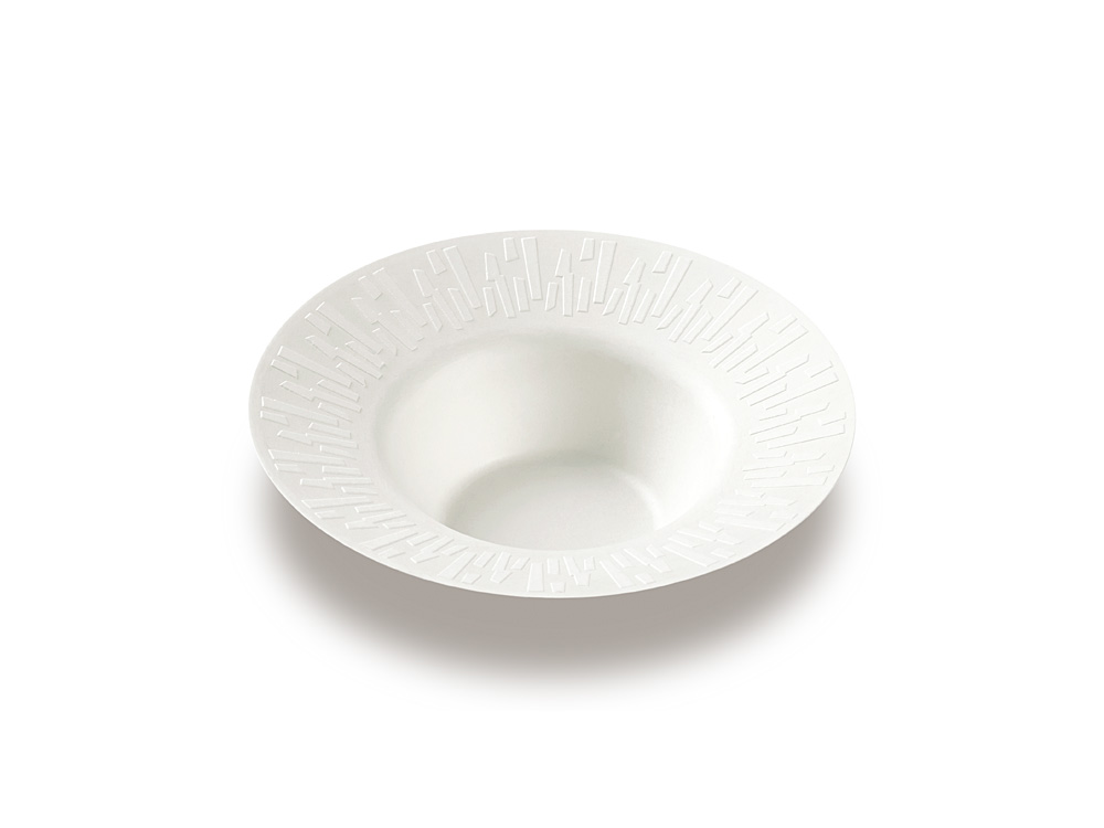 パルプモールド スープ皿 180mm ホワイト画像