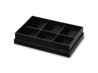 紙製折箱 黒紬6ケ仕切 小 | 紙製折箱 かぶせ蓋 | ネットストア