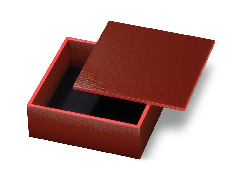 ユニ折箱 漆 赤紅4.5寸【包】画像