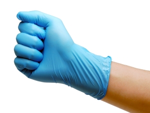 フジニトリル手袋（粉なし）厚手 ブルー S画像