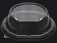 P製丼 耐熱MSD半月丼 20-19黒 透明高蓋セット | 丼・重容器 | ネット