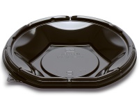 P製丼 耐熱MSD半月丼 20-19黒 透明高蓋セット | 丼・重容器 | ネット