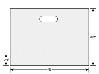 P製小判抜手提袋 KT-7 マットブラウン（小） | ポリバッグ・レジ袋