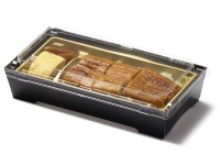 紙容器 SKS302 黒 金中皿・透明蓋セット【包】 | 紙製弁当 | ネット