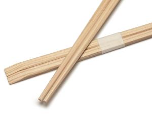 杉角天削まほろ箸 24cm 帯巻画像
