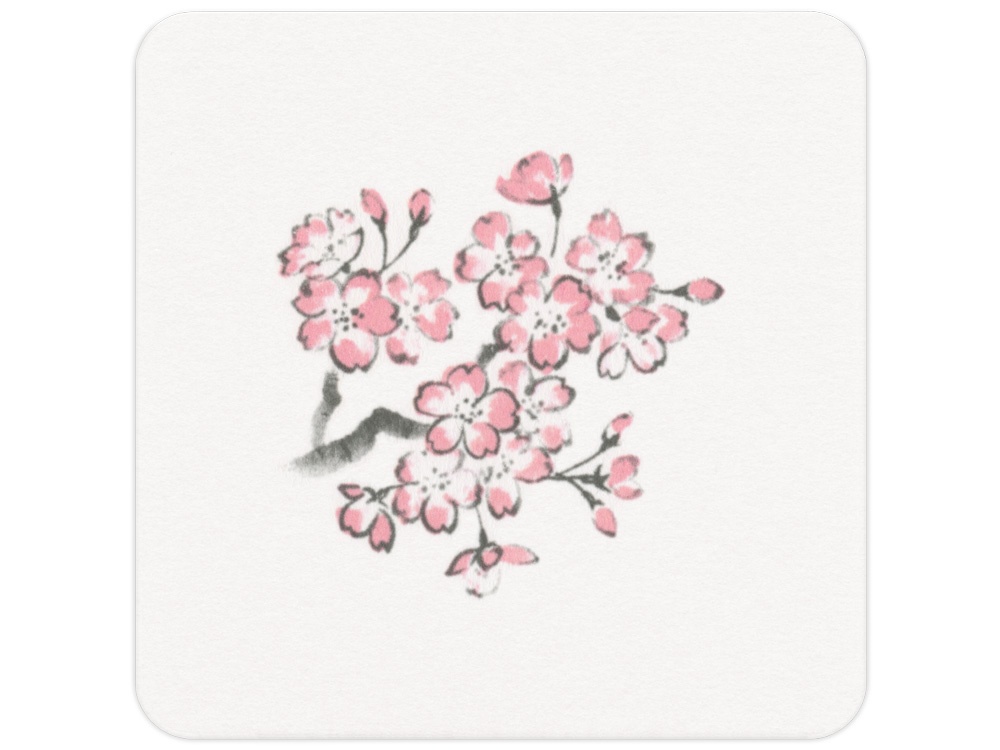 四季コースター 0.5mm厚 桜 90角画像