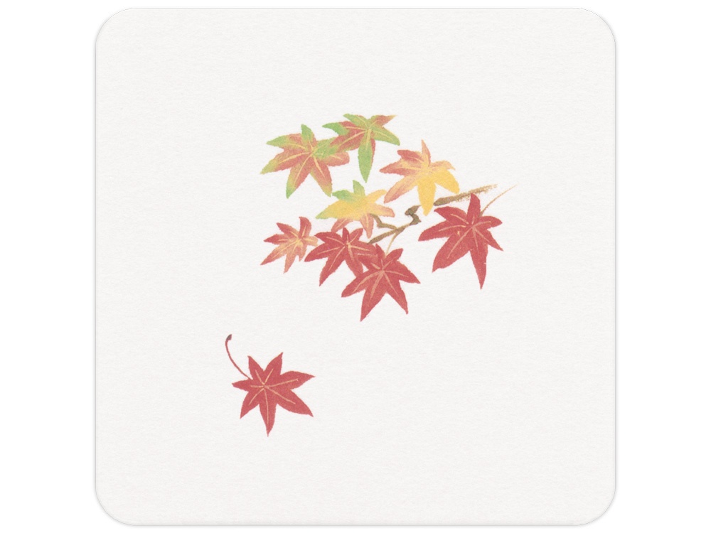 四季コースター 0.5mm厚 紅葉 90角画像
