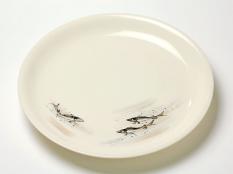 仁清流水鮎六寸皿