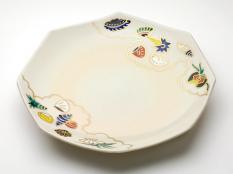 仁清州浜貝づくし六寸皿