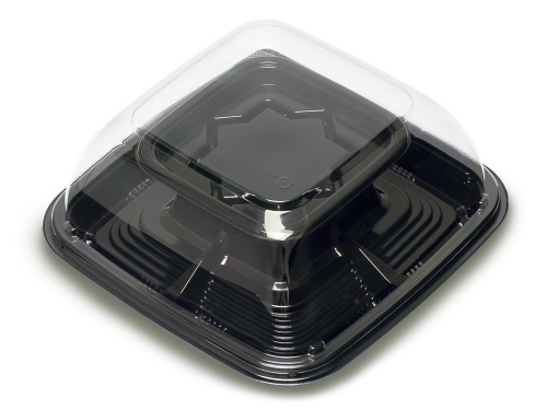 P製オードブル容器 HSデリデコ K24-5黒-BK 3点セット