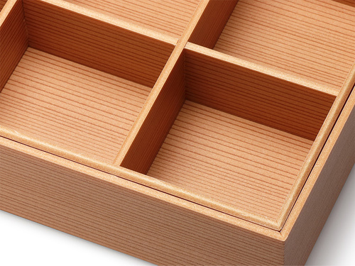 光悦杉印籠 長角６ヶ仕切アップ画像