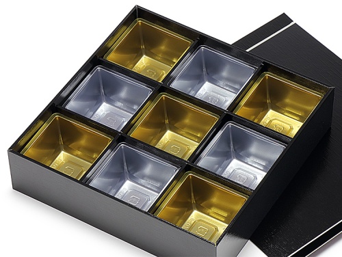 00-15802-509 紙製仕切 黒紬 深型９ケ ７寸用 