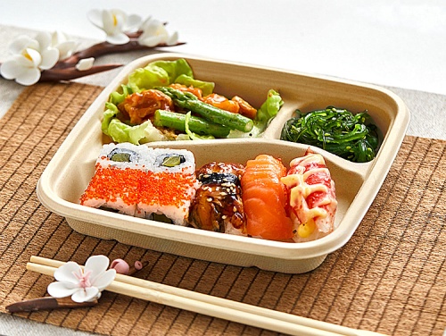 00-15109-030 SBTパルプ おかずトレイ 透明蓋セット の使用イメージ