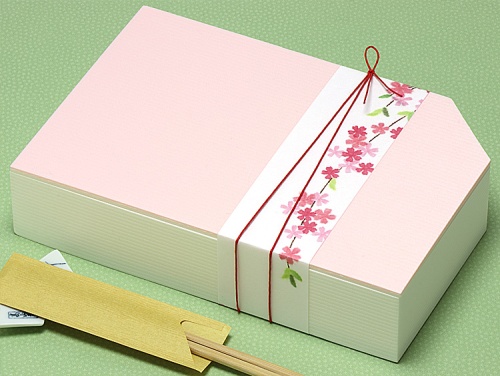 00-12406-160 ユニ折箱 白川御膳 ミニ懐石 花雪 蓋を閉じた状態