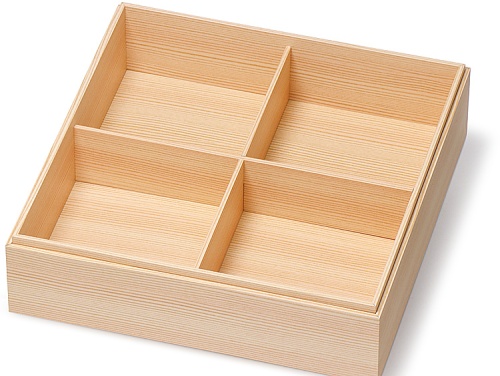 紙のお重 ひの香印籠に紙製仕切 ひの香 深型十字をセット