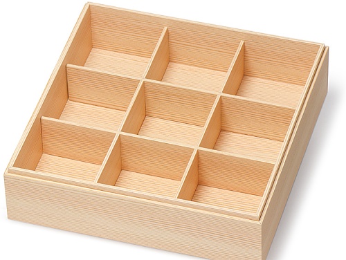 紙のお重 ひの香印籠に紙製仕切 ひの香 深型9ケをセット