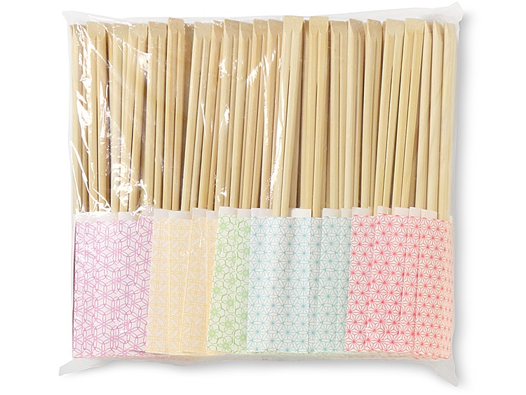 00-11303-038 割箸 竹天削先細21cm HANA5色 箸袋セット