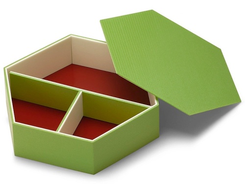 00-12114-470 ユニ折箱 色かさね 六角弁当 抹茶