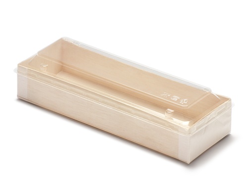 00-11123-265 エコウッド（ワンタッチタイプ）FD巻1本 本体に00-11123-055 エコウッド透明高蓋 FA巻1本用で蓋をした画像