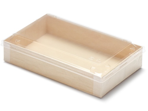 00-11123-263 エコウッド（ワンタッチタイプ）FD1.5合 本体に00-11123-067 エコウッド透明高蓋 1.5合用で蓋をした画像