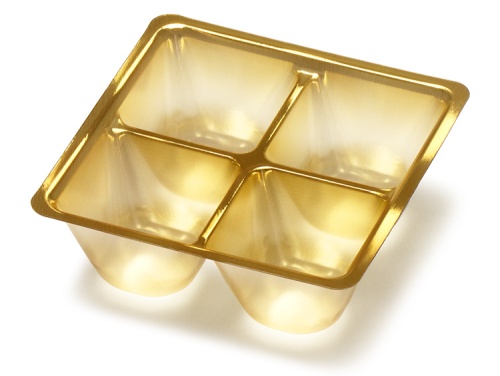 00-13606-352 Ｐ製のぞき 松花堂 ６寸用 ４ヶ仕切 金