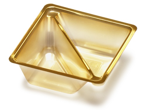 00-13606-351 Ｐ製のぞき 松花堂 ６寸用 斜め仕切付 金