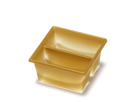 Ｐ製のぞき 耐冷 6.5寸、7寸 ９ヶ横１本仕切付 金 の【外寸】6.5寸：61.2×61.2×高さ35mm、7寸：67×67×高さ35mm