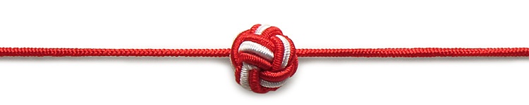 07-17403-033 飾りゴム 玉むすび 紅白９cm