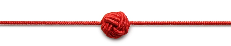 07-17403-031 飾りゴム 玉むすび 赤９cm 