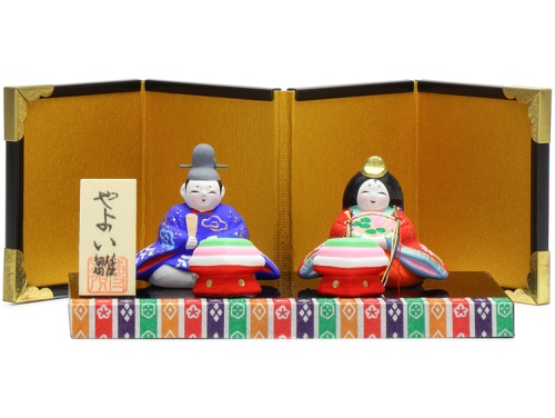 季節の小物「置物飾り 土鈴 春香雛 極彩」