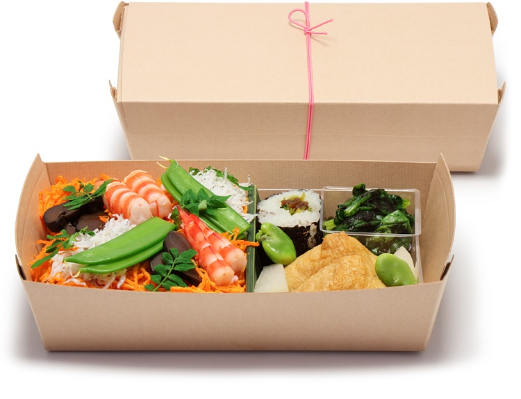 07-15113-103 紙のうつわ 御台1.5合 木肌 を使用したお弁当の提案