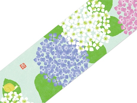 07-15302-339 帯紙 あじさいにでんでん（55×430mm）