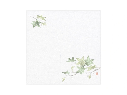 00-18404-230 耐油雲流懐紙 12角 緑もみじ