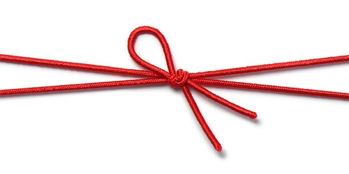 00-17403-402 花むすびゴム 紅赤 12cm