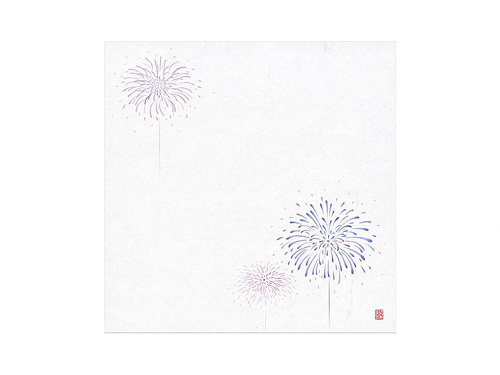 00-18404-231 耐油雲流懐紙 12角 花火