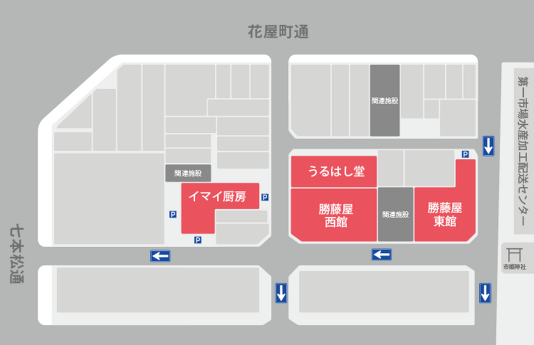 京朱雀道具町勝藤屋アクセスマップ