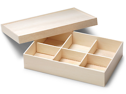 木製折箱 シンゴンＦ折 長角６ヶ仕切 小画像