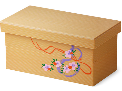 ユニ折箱 長型二段 大 桜【包】画像