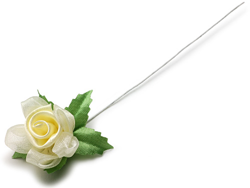 ミニ造花 薔薇の花 イエロー 大画像