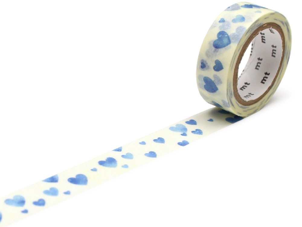 マスキングテープ ハート・スタンプブルー画像